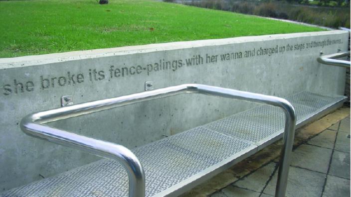 Interpretive sculptural memorial to Fanny Balbuk Point Fraser, 2010.